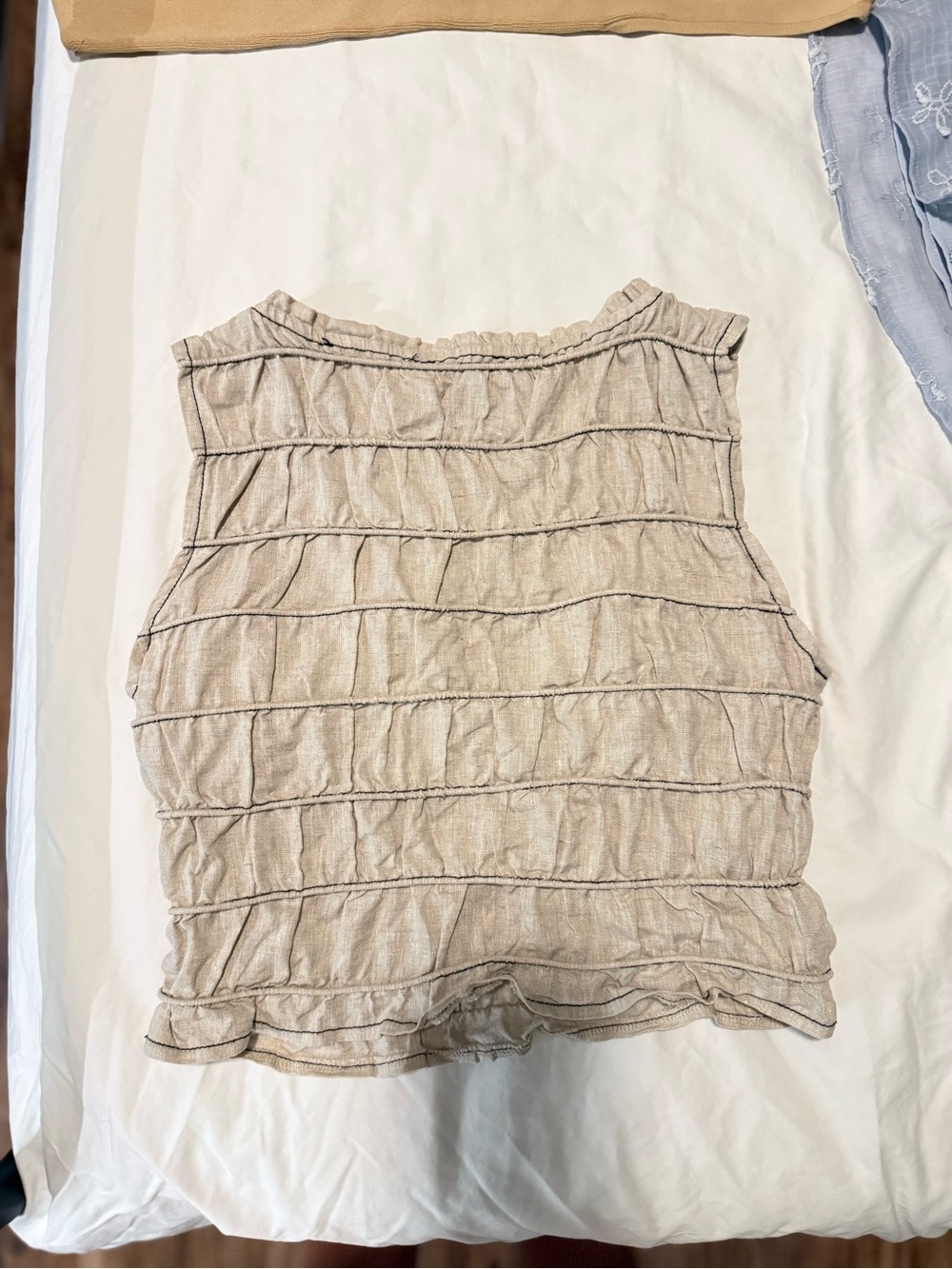 DISSH Natural Davina Shirred Linen Top - Picture 5 of 6